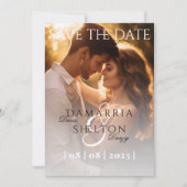 Moderne Elegante Minimale Foto Bruiloft Kaart (Voorkant)