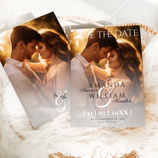 Moderne Elegante Minimale Foto Bruiloft Save The Date