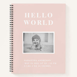 Moderne Elegante Minimale Pastel Roze Baby Notitieboek