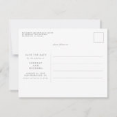 Moderne Elegante Minimalistische Bewaar de Datum P Save The Date (Achterkant)