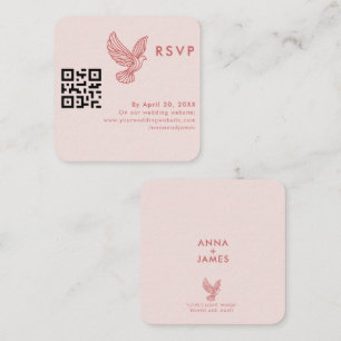 Moderne elegante minimalistische bruiloft RSVP QR- Informatiekaartje