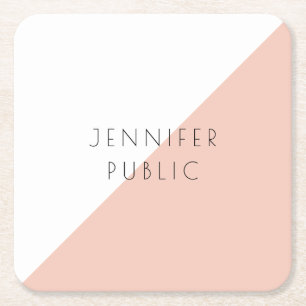 Moderne Elegante Minimalistische Eenvoudige Templa Vierkante Kartonnen Onderzetter