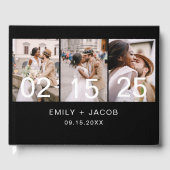 Moderne Elegante Minimalistische Foto Chique Bruil Gastenboek (Voorkant)