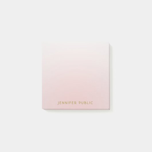 Moderne Elegante Minimalistische Gouden Naam Sjabl Post-it® Notes (Voorkant)