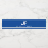 Moderne Elegante Minimalistische Ontwerp Monogram Waterfles Etiket (Enkel label)