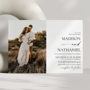 Moderne elegante minimalistische witte zwarte brui kaart