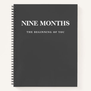 Moderne Elegante Minimalistische Zwarte Zwangersch Notitieboek