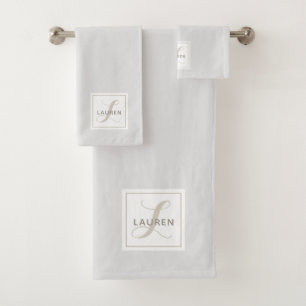 Moderne Elegante Monogram Bad Handdoek