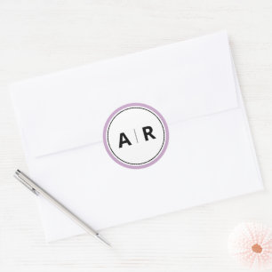 Moderne Elegante Monogram Bruiloft Ronde Sticker