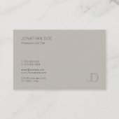 Moderne Elegante Monogram Duidelijke Professionele Visitekaartje (Achterkant)