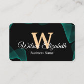 Moderne elegante monogram QR-code visitekaartjes (Voorkant)