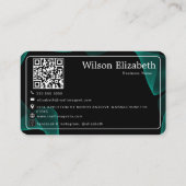 Moderne elegante monogram QR-code visitekaartjes (Achterkant)
