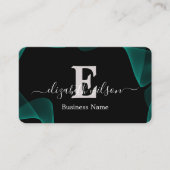 Moderne elegante monogram QR-code visitekaartjes (Voorkant)