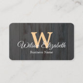 Moderne elegante monogram QR-code visitekaartjes (Voorkant)