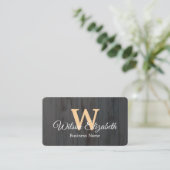 Moderne elegante monogram QR-code visitekaartjes (Staand voorkant)