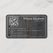 Moderne elegante monogram QR-code visitekaartjes (Achterkant)