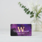 Moderne elegante monogram QR-code visitekaartjes (Staand voorkant)