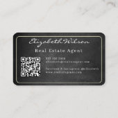 Moderne elegante monogram QR-code visitekaartjes (Achterkant)