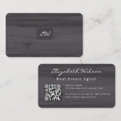 Moderne elegante monogram QR-code visitekaartjes (Voorkant / Achterkant)