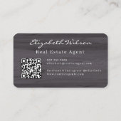 Moderne elegante monogram QR-code visitekaartjes (Achterkant)