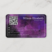 Moderne elegante monogram QR-code visitekaartjes (Achterkant)