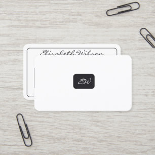 Moderne elegante monogram QR-code visitekaartjes