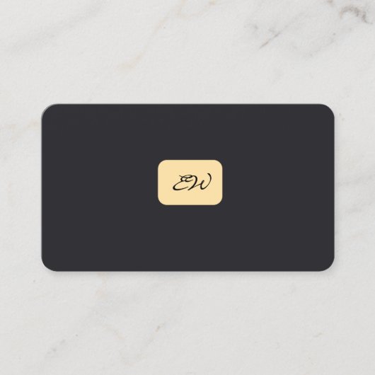 Moderne elegante monogram QR-code visitekaartjes (Voorkant)