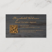 Moderne elegante monogram QR-code visitekaartjes (Achterkant)