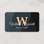Moderne elegante monogram QR-code visitekaartjes (Voorkant)