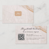 Moderne elegante monogram QR-code visitekaartjes (Voorkant / Achterkant)