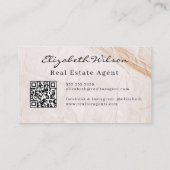 Moderne elegante monogram QR-code visitekaartjes (Achterkant)