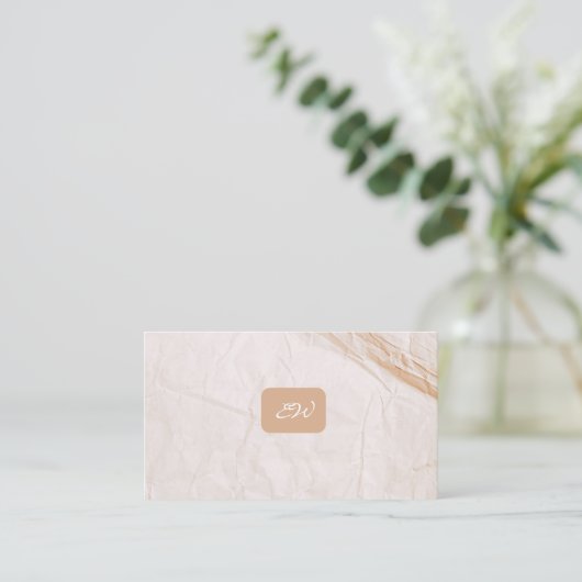 Moderne elegante monogram QR-code visitekaartjes (Staand voorkant)