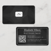 Moderne elegante monogram QR-code visitekaartjes (Voorkant / Achterkant)