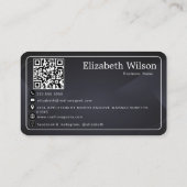 Moderne elegante monogram QR-code visitekaartjes (Achterkant)