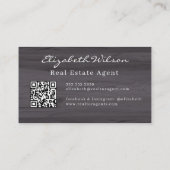 Moderne elegante monogram QR-code visitekaartjes (Achterkant)
