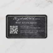 Moderne elegante monogram QR-code visitekaartjes (Achterkant)
