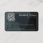 Moderne elegante monogram QR-code visitekaartjes (Achterkant)