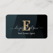 Moderne elegante monogram QR-code visitekaartjes (Voorkant)