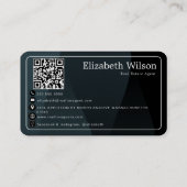 Moderne elegante monogram QR-code visitekaartjes (Achterkant)
