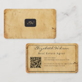 Moderne elegante monogram QR-code visitekaartjes (Voorkant / Achterkant)