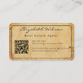 Moderne elegante monogram QR-code visitekaartjes (Achterkant)