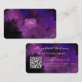 Moderne elegante monogram QR-code visitekaartjes (Voorkant / Achterkant)