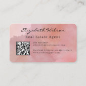 Moderne elegante monogram QR-code visitekaartjes (Achterkant)