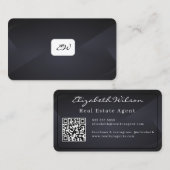 Moderne elegante monogram QR-code visitekaartjes (Voorkant / Achterkant)