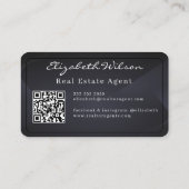 Moderne elegante monogram QR-code visitekaartjes (Achterkant)