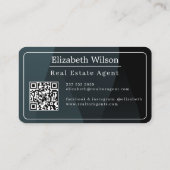 Moderne elegante monogram QR-code visitekaartjes (Achterkant)