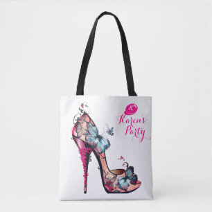 Moderne Elegante Monogram Vlinder Hoge Hak Draagtas