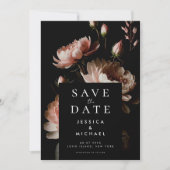 Moderne elegante Moody Floral minimalistische brui Save The Date (Voorkant)