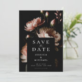 Moderne elegante Moody Floral minimalistische brui Save The Date (Staand voorkant)