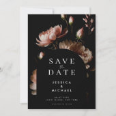 Moderne elegante Moody Floral minimalistische brui Save The Date (Voorkant)